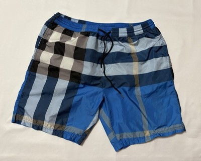 BURBERRY Swim Trunks Medium IP Check Blue M