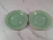 Vintage Fire King Jadeite Alice 6" Saucer Scalloped Edge Set of 2