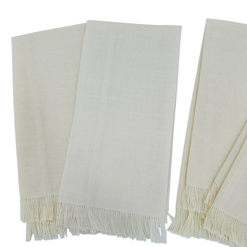 8 пустых кремовых салфеток или полотенец для пальцев вышивка крестиком 19 x 11 дюймов  - Изображение 2 из 3