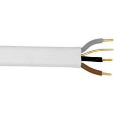 White 1.5mm Brown Black Grey Three Core & Earth 6243B Flat LSZH Cable - Lighting
