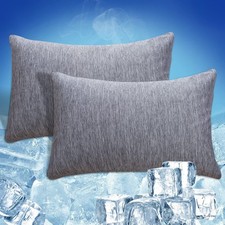 Cooling Pillowcases for Hot Sleepers, Zippered, Soft, Breathable, 2 Pack, Grey