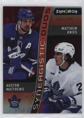 2023 Upper Deck Synergy Red 104/599 Auston Matthews Matthew Knies #SD-8 RC 0u20