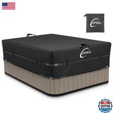 Kipiea 600D Hot Tub Cover, Waterproof Outdoor Spa Protector, 89"x79"x20", Black
