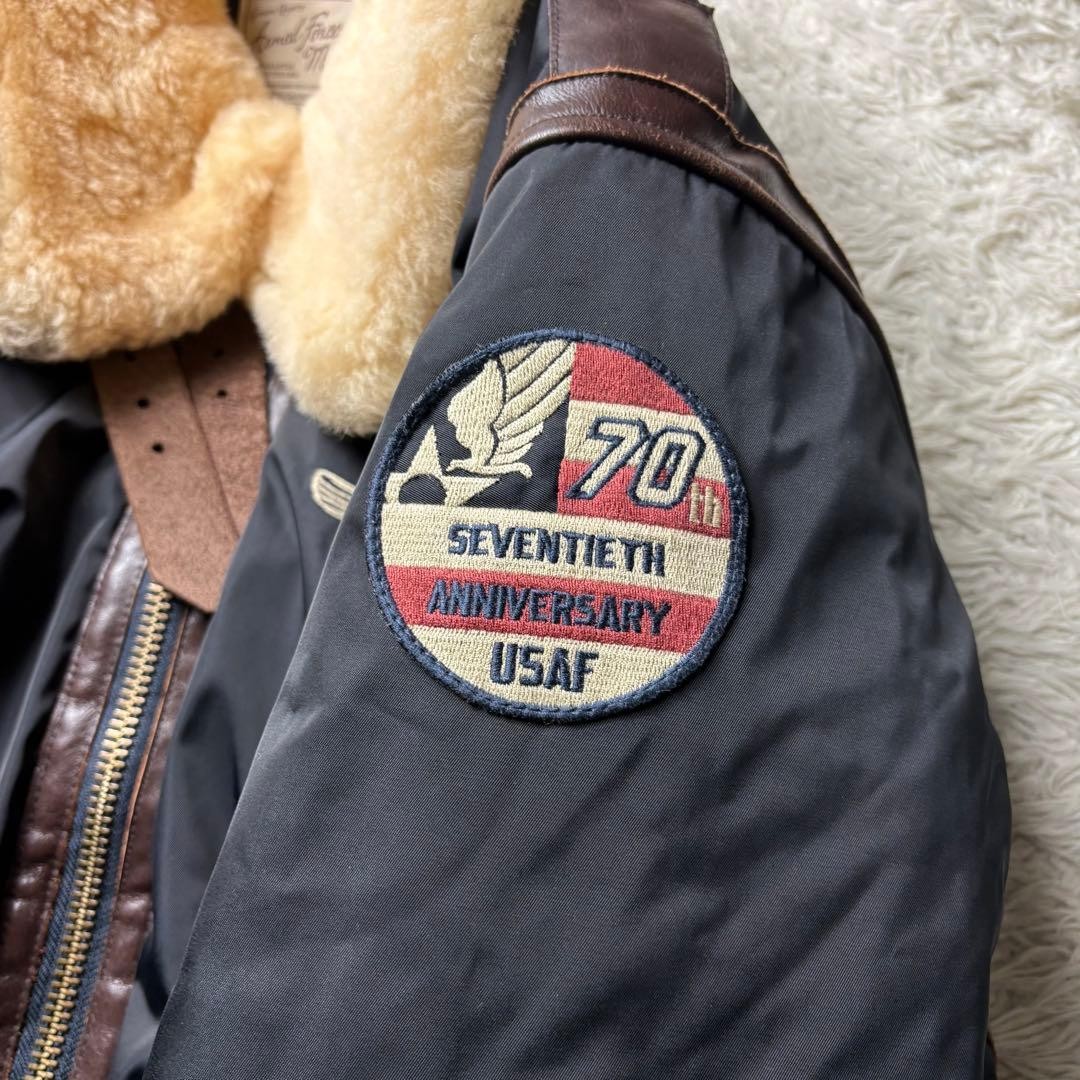 AVIREX B-3 Down Jacket Polyester Flight Jacket Bl… - image 7