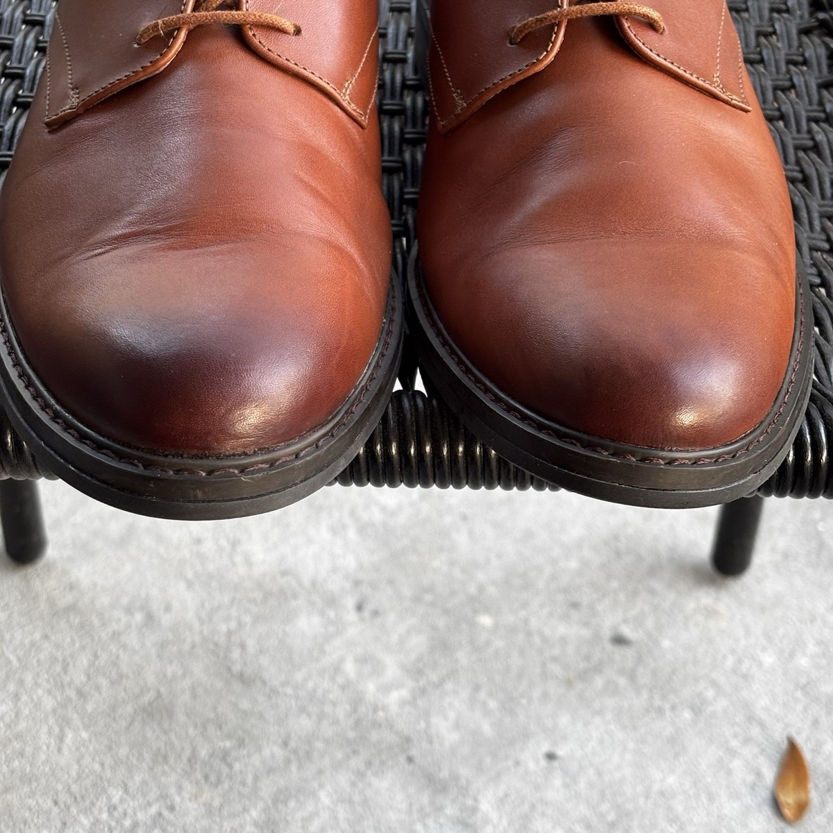 express brown dress shoes Cognac Leather Brogue Cap Toe Dress Shoes