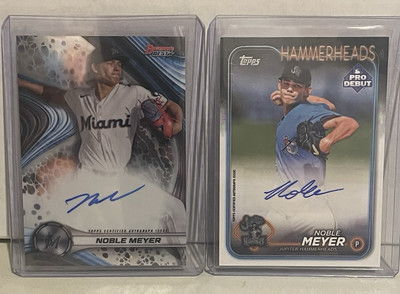 2024 Topps Pro Debut & Bowman s Best Noble Meyer Auto Hammerheads Marlins