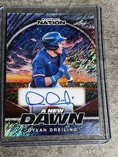 2025 Leaf Baseball Nation New Dawn Dylan Dreiling Silver Shimmer SP Auto RC /15