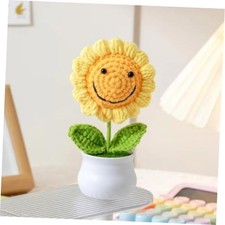 Smiling Crochet Sunflower, Handmade Crochet Flowers Bouquet, Knitted Flowers