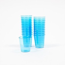 Blue Neon Reusable Plastic Shot Glasses - Pack of 24