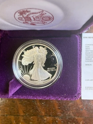 SILVER 1990 PROOF SILVER EAGLE