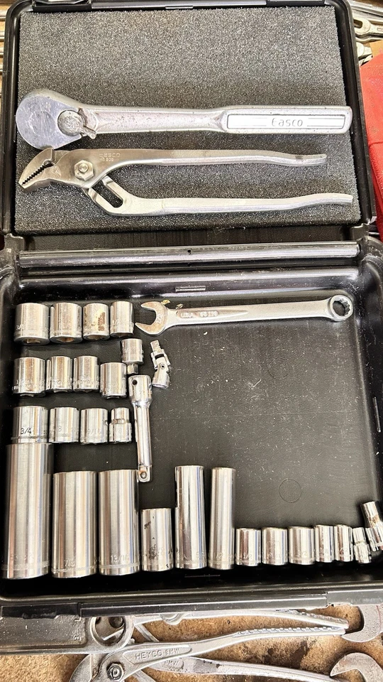 Vintage Easco Lot, 25Sockets 1/2Ratchet Channel Locks,1/2Wrench & Extension. - Image 4 of 4