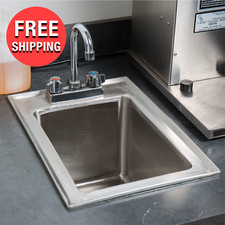 10 x 14 x 10 Stainless Steel DropIn Sink Commercial Hand Wash Bar w Fauc G2U