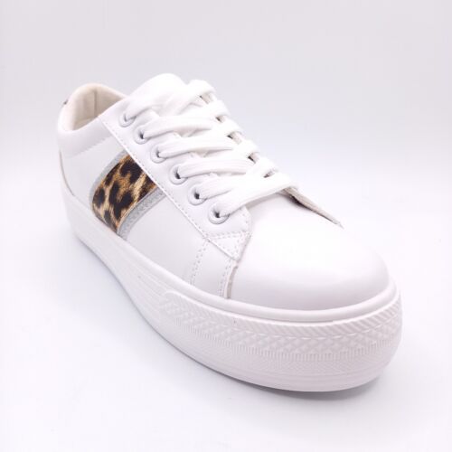 Women's Tennis Sneakers Shoe - 36 37 38 39 40 41 Compensated White - Picture 1 of 11
