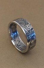 .900 Silver coin ring 1940-47 Walking Liberty half dollar sizes 9 - 13