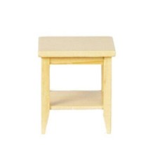 Table D'Appoint Rétro En Chêne Clair Avec Étagère Mobilier De Salon Moderne