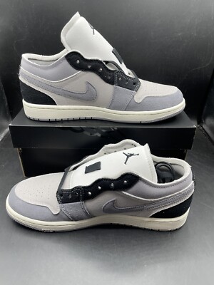New Nike Air Jordan Retro 1 Low SE Craft Black Tech Grey  display picture 1