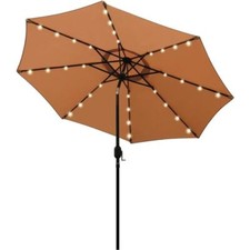 9 Ft Solar Umbrella 32 Led Lighted Patio Umbrella Table Market Umbrella Outdoor