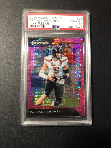 2019 Panini Prizm DP Patrick Mahomes II Pink Pulsar #72 PSA 10 Low Pop
