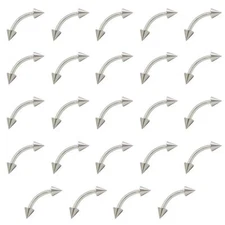 Lot of 24 Eyebrow Lip Piercing Curved Spike Barbells -  14G or 16G