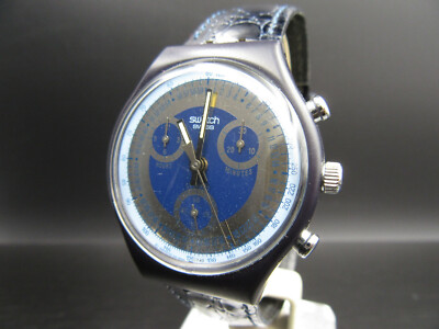 R864   Vintage '' SWATCH '' Chrono Silver Star / AG 1990 Quartz Swiss Made   