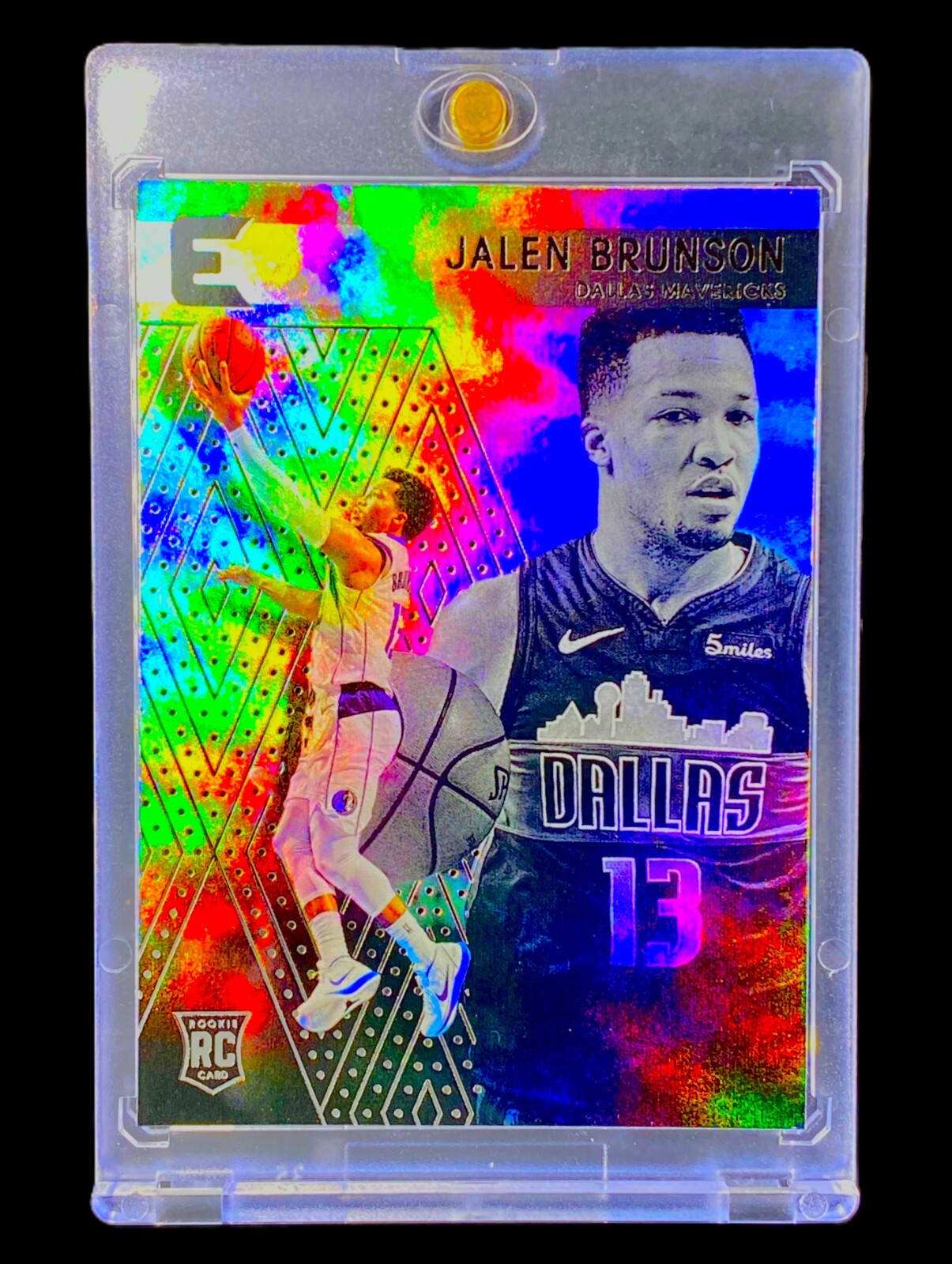 JALEN BRUNSON ROOKIE REFRACTOR Black Holo Panini Rainbow Foil 2018-19 - KNICKS