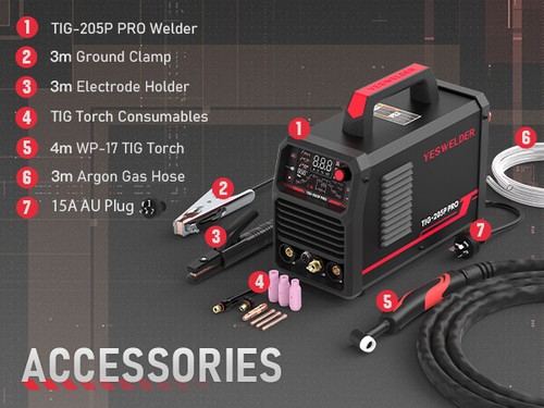Welder With Pulse 205Amp LED Display STICK/DC TIG/PULSE TIG 240V Welding Machine - Picture 8 of 8