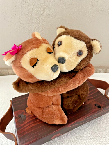 Vintage Dakin Fun Farm Plush Hugging Bears Stuffed Toys 1978 9" Hook and Loop