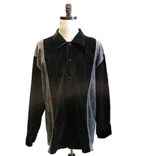 GODBODY Collection Vintage Shirt Large Black Flocked PVC Rare 90s Streetwear