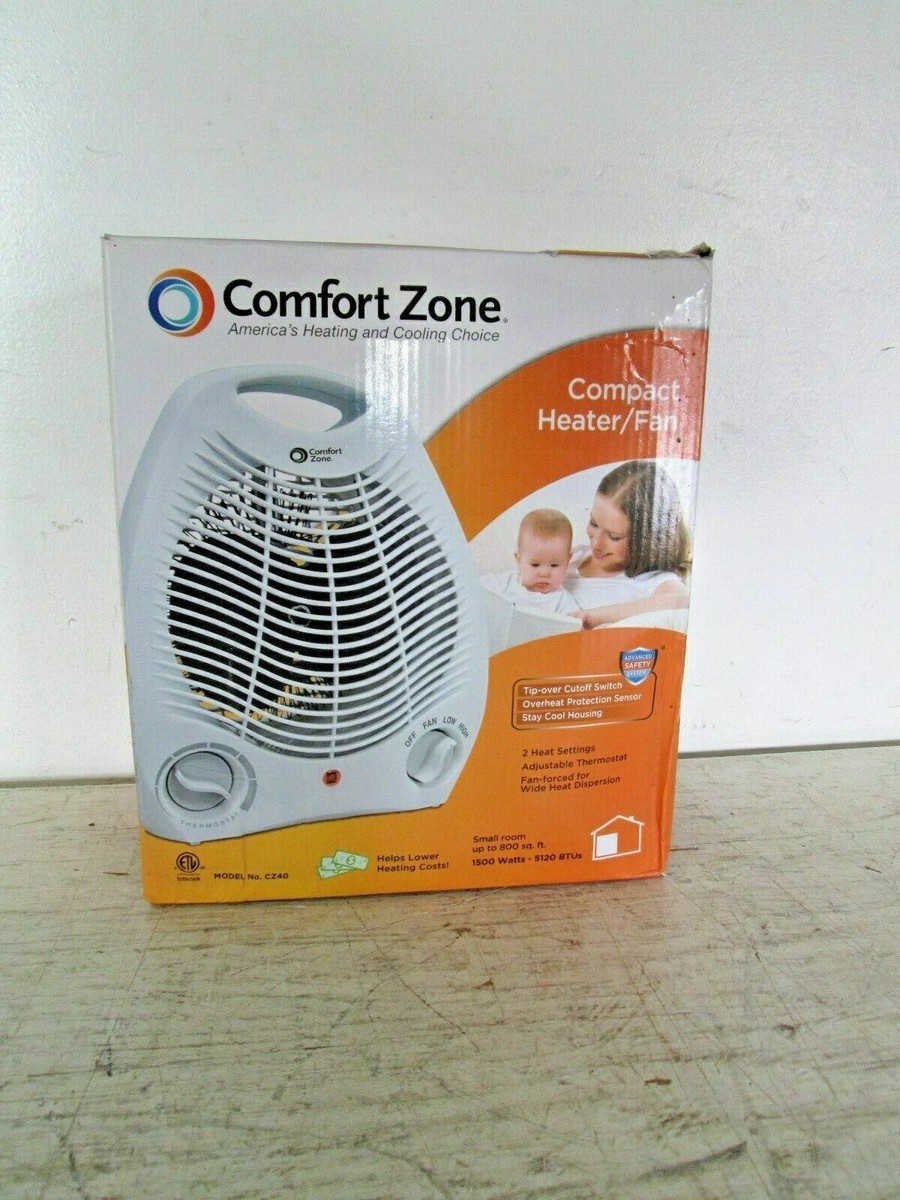 Comfort Zone CZ40 Fan-Forced Electric Portable Heater 1500W w/ Thermostat  White