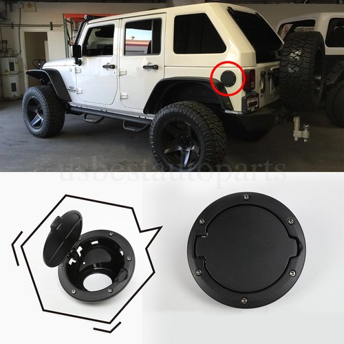 Gas Cap Cover Black Fuel Tank Door Fuel Filler Door Fit For Jeep
