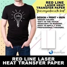 Laser Dark Heat Transfer Paper Red Line 11x17 Soft Touch