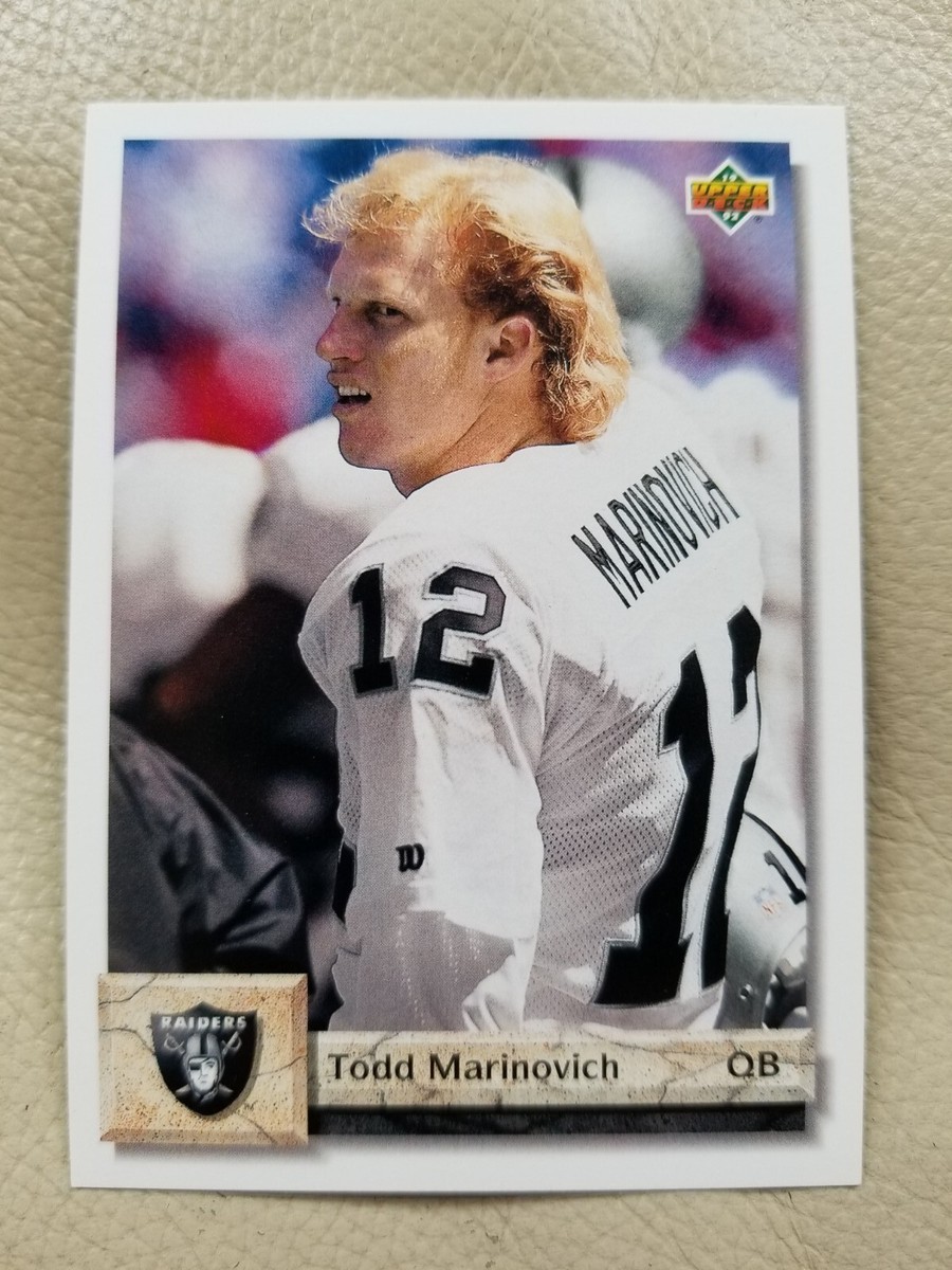 Todd Marinovich Quarterback Oakland Raiders Upper Deck 1992 Card