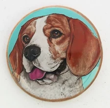 Beagle Dog Original Art Brooch Pin