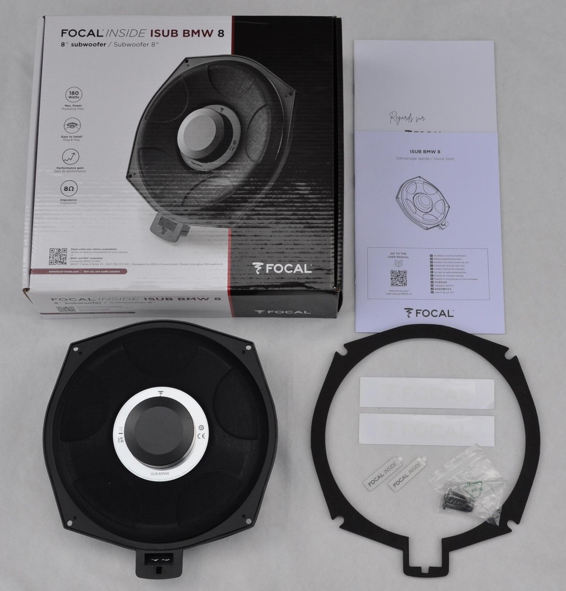 FOCAL ISUB BMW 8 A PAIR - 2 pcs UNDERSEAT SUBWOOFERS 8 Ohm FOR BMW