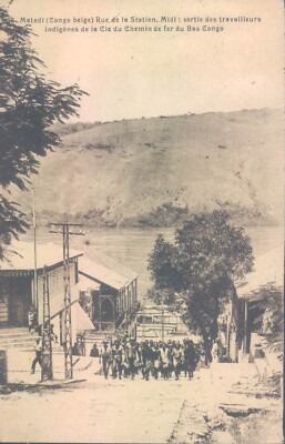 Belgian CONGO Matadi street near railways station 1920s PC