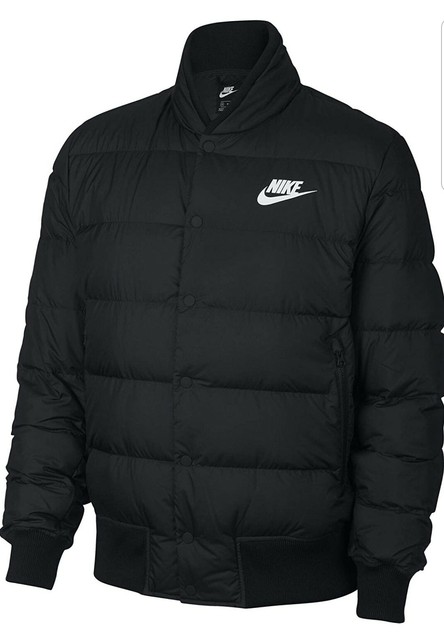 Nike NSW Down Fill Bomber Puffer Mens Large Black 928819 010 Sportswear Jacket | eBay