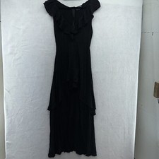 nastygal dress Sleeveless Ruffed Black Dress S 