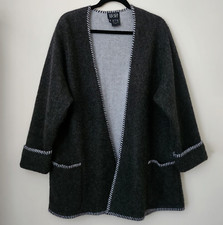 Escada Sport 100% Alpaca Alpaka Charcoal Gray Sweater Jacket/coat S
