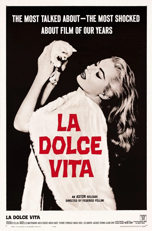 La Dolce Vita movie poster (a) - 11 x 17 inches - Frederico Fellini