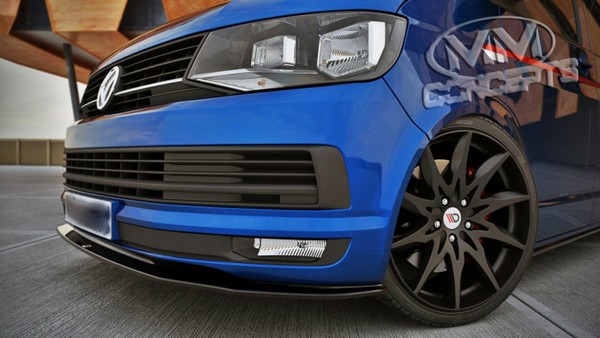 CUP Spoilerlippe Schwarz FüR VW T6 BUS Frontspoiler Spoilerschwert Lippe Ansatz-image