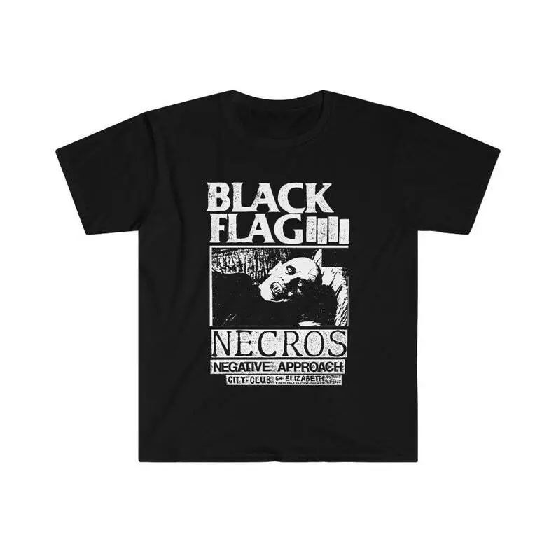Drapeau noir Necros Negative Approach Live T shirt Hardcore