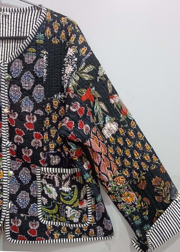 Indian Cotton Quilted Jacket, Lightweight & Warm Layering Piece for Every Season - Picture 3 of 10