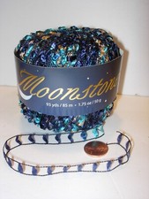MOONSTONE BLUE BLACK GRAY AQUA DESIGNER KNITTING CRAFT FIBER ARTS TASSEL 50G