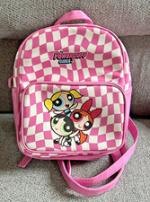 Powerpuff Girls Pink Checkerboard Backpack Rucksack Small Cartoon Network Bag
