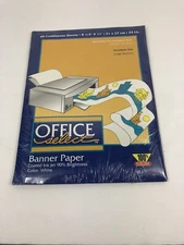 NOS Office Select Banner Paper For Ink Jet Printers 60 Continuous Sheets White