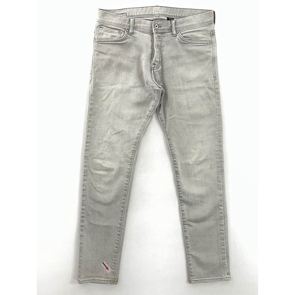 Denim Mens Slim Skinny Jeans Gray Stretch Pockets Low Waist 33 x