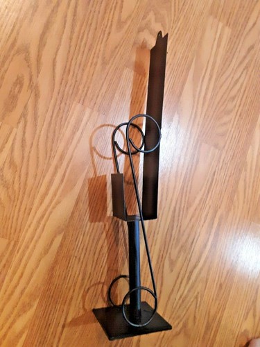 Freestanding long  matchstick holder black 20"