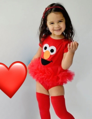 Elmo Tutu Red Happy Monster Birthday Dress Halloween Costume Girls