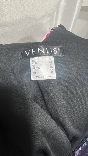 New NWT Venus Reversible Direction Sequin Top Peacock Pink Aqua Purple Shirt 6 - Picture 3 of 4