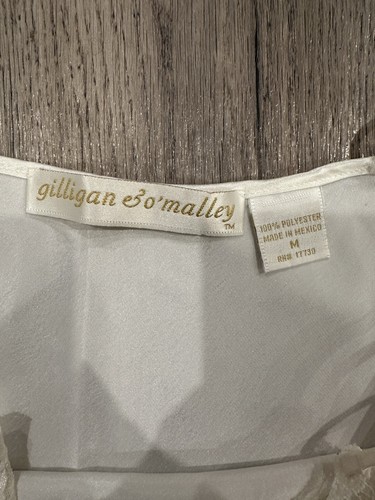 Gilligan & O'Malley Slip Dress Nightgown Satin Sexy Lingerie Ivory Lace Size Med - Picture 6 of 11